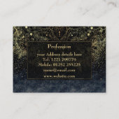 Carte De Visite Floral Mandala or bleu (Dos)