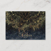 Carte De Visite Floral Mandala or bleu (Devant)