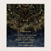 Carte De Visite Floral Mandala or bleu (Intérieur déplié)