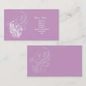 Carte de visite floral mauve (Devant / Derrière)