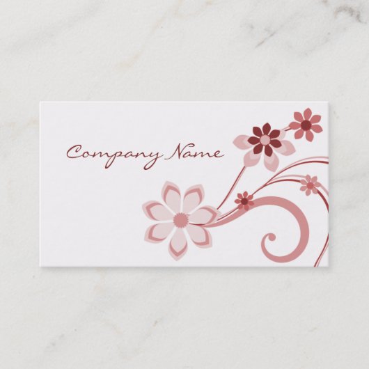 Carte de visite Floral, Mauve (Devant)