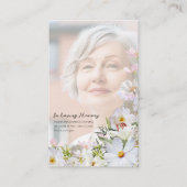 Carte De Visite Floral Memorial Prayer Cards (Devant)