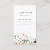 carte de visite floral minimal de prairie (Dos)
