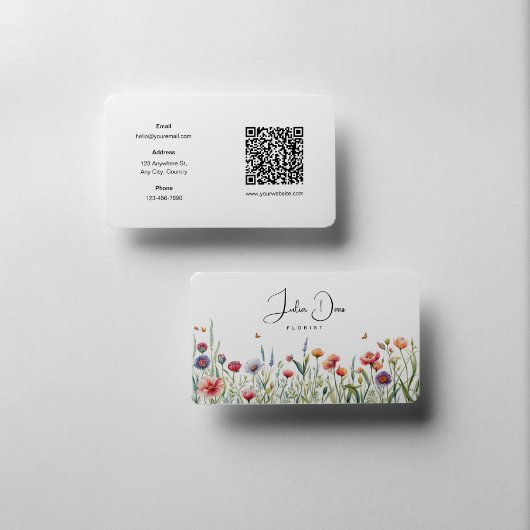 Carte de visite floral minimaliste