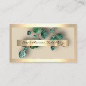 Carte De Visite Floral Mint Green Eucaliptus Gold Event Planner (Devant)