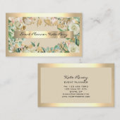 Carte De Visite Floral Mint Green Rose Gold Event Planner Beauté (Devant / Derrière)