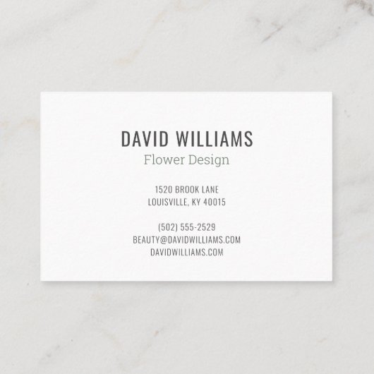 Carte de visite floral moderne (Dos)