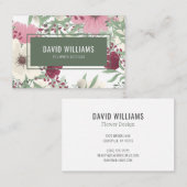 Carte de visite floral moderne (Devant / Derrière)