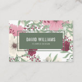 Carte de visite floral moderne (Devant)