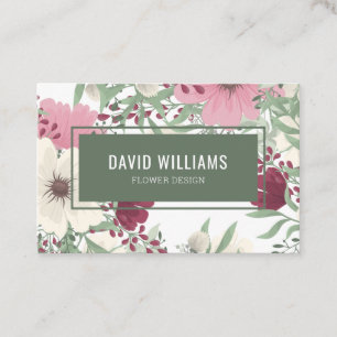 Carte de visite floral moderne