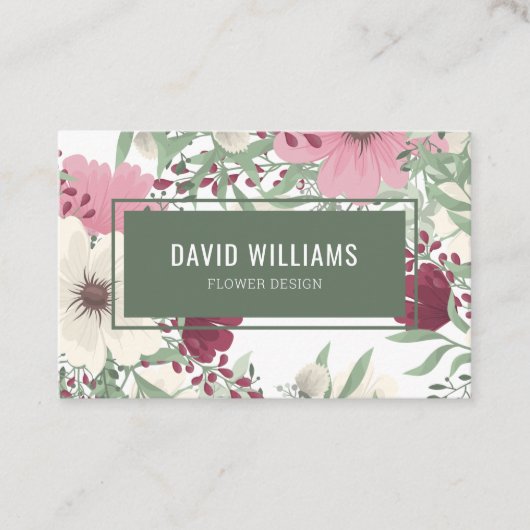 Carte de visite floral moderne (Devant)