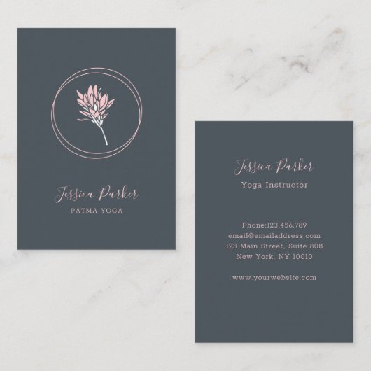 Carte de visite floral moderne (Devant / Derrière)