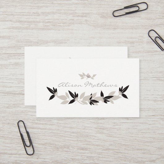 Carte De Visite Floral moderne (Devant/Arrière en situation)