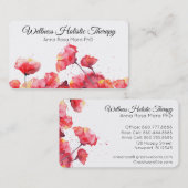 Carte De Visite *~* Floral Moderne Aquarelle Fleur de pavot rouge (Devant / Derrière)