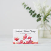 Carte De Visite *~* Floral Moderne Aquarelle Fleur de pavot rouge (Debout devant)