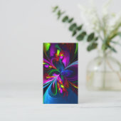 Carte De Visite Floral moderne Art Abstrait Rouge Bleu Motif #15 (Debout devant)