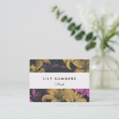 Carte de visite floral moderne de lis (Debout devant)