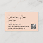 Carte De Visite Floral Moderne Élégante Feminine QR Code Or (Dos)