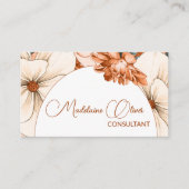 Carte De Visite Floral Moderne Élégante Feminine QR Code Or (Devant)