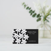 Carte De Visite Floral moderne noir et blanc (Debout devant)