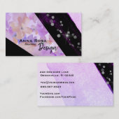 Carte De Visite *~* Floral Moderne Parties scintillant Abstraite G (Devant / Derrière)