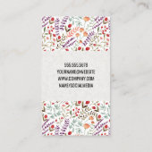 Carte De Visite Floral Motif décoratif | Kit maquillage (Dos)