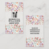 Carte De Visite Floral Motif décoratif | Kit maquillage (Devant / Derrière)