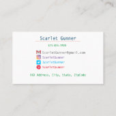 Carte de visite floral mou simple (Dos)