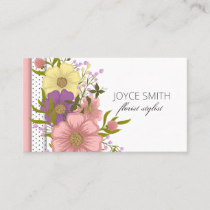 Carte de visite floral multicolore lusical
