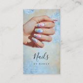 Carte De Visite Floral Nail Art Pastel (Devant)