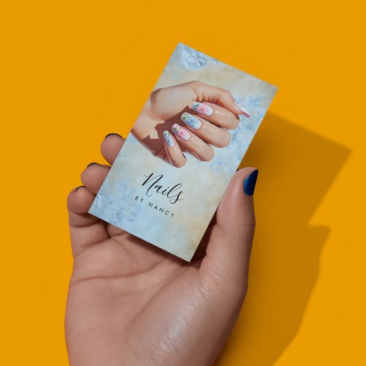 Carte De Visite Floral Nail Art Pastel