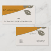 Carte De Visite Floral _Nature Élégante Commercialisation des feui (Devant / Derrière)