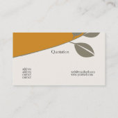 Carte De Visite Floral _Nature Élégante Commercialisation des feui (Dos)