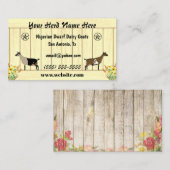 Carte De Visite Floral Nigerian Dwarf Dairy Goat Barn Star (Devant / Derrière)