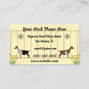 Carte De Visite Floral Nigerian Dwarf Dairy Goat Barn Star