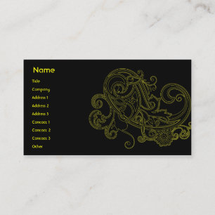 Carte De Visite Floral noir - affaires