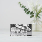 Carte de visite floral noir blanc Hydrangea (Debout devant)