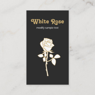 Carte De Visite Floral noir blanc Rose
