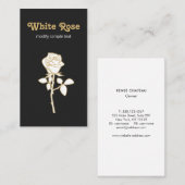 Carte De Visite Floral noir blanc Rose (Devant / Derrière)