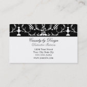 Carte de visite floral noir de damassé de Cassidy (Dos)