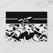 Carte De Visite Floral noir et blanc (Dos)