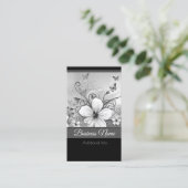 Carte de visite floral noir et blanc 2 (Debout devant)