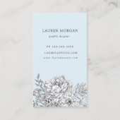 Carte De Visite Floral noir et blanc élégant (Dos)