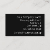 Carte De Visite Floral noir et blanc moderne professionnel (Dos)