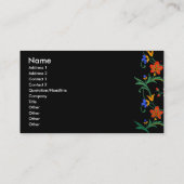 Carte De Visite Floral noir multicolore (Dos)