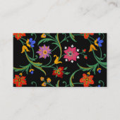 Carte De Visite Floral noir multicolore (Devant)