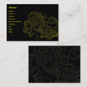 Carte De Visite Floral noir - potelé (Devant / Derrière)