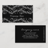 Carte de visite floral noir rétro (Devant / Derrière)