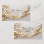 Carte de visite Floral Or Blanc (Devant / Derrière)