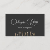 Carte De Visite Floral or et noir (Devant)